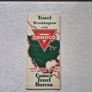 Vintage Conoco Road Map--Washington